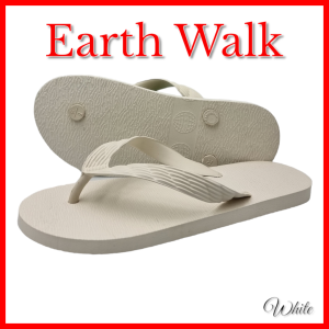 Earth Walk Mens Black and White casual wear non-slip and durable rubber flipflops