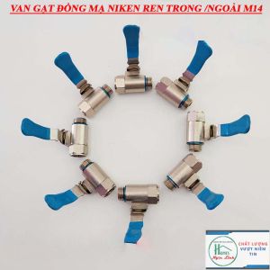Van gạt đồng mạ niken loại tốt ren trong ngoài M14 ( 2 đầu ren 14mm)