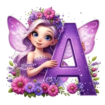1pc Beautiful Magic Fairy 26 Letters Pattern Diamond Painting DIY 5D Acrylic Full Diamond Mosaic Diamond Painting Handmade Set Holiday Party Decoration Office Living Room Wall