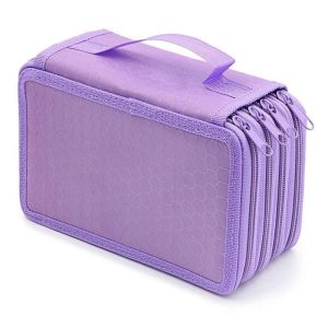 NBANLIKE 32/52/75 Holes Colored Pencil Bag Large Capacity 2/3/4 Layers Pencils Case Multifunction Solid Color School Stationery Bag Office Accessories