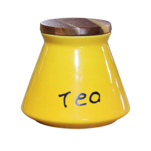 Hũ gốm có nắp hít đựng gia vị nhà bếp màu vàng - Made4Home