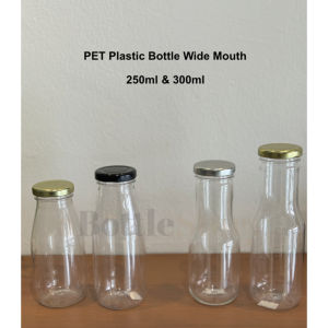 PET Clear Plastic Bottle Storage Beverage Milk Juice Tea Coffee 250ml / 300ml