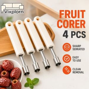 Vixplorn Mishilei Fruit Corer Set Stainless Steel Red Dates Pitter Seed Core Remover Tools 4 Sizes