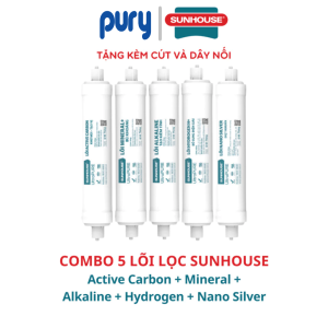Combo 9 Lõi Lọc Nước SUNHOUSE chính hãng - 123 ĐÚC RO Active Carbon Min Alkaline Hydrogen Nano