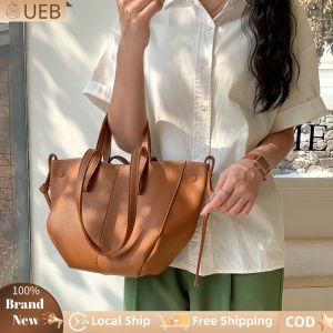 [Ueb Flagship Shop] Women Soft Underarm Bag Large Capacity Fashion Tote Bag Chic Armpit Bag Solid Color Simple Shopping Bag Trendy Commuting Bag