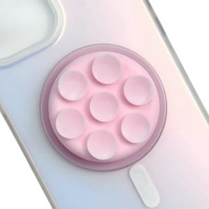 GOLDVAULT Round Suction Cup Phone Holder Pocket Socket Silicone Finger Ring Holder Two-sided Suction Suction Pad Phone Stand Smartphone Accessory