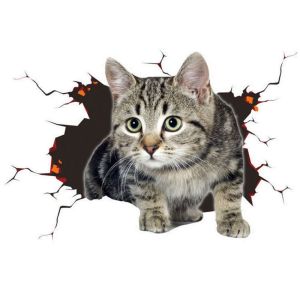DAMONJ 3D Cat Simulation Cats Car Sticker Universal Waterproof Car 3D Cat Stickers Car Accessories Funny Cat in The Crack Sticker Car Decal