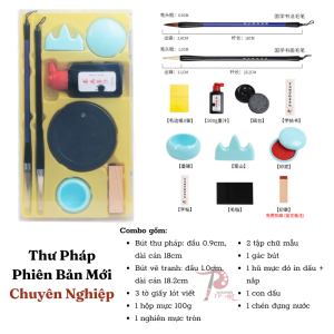 Bộ văn phòng tứ bảo thư pháp cho người mới học combo dụng cụ thư pháp giá rẻ có hộp quà sang trọng