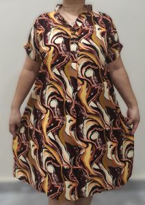 Gloria Polo Dress Chinese Collar for Plus Size XL to 3XL