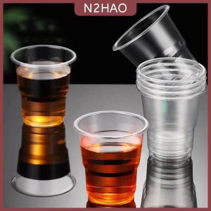 N2HAO 50 cái dùng một lần rõ ràng cốc nhựa ngoài trời dã ngoại sinh nhật nhà bếp bên Bộ đồ ăn bên ly nhựa cho đồ uống lạnh