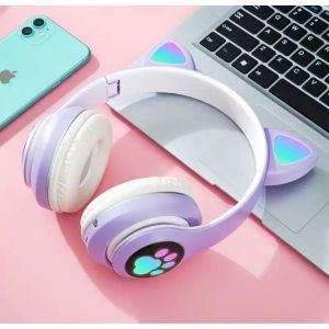 LUXE Headphone STN-28 Bando Bluetooth Wireless Cat Ear HiFi Stereo Bass Model Telinga Kucing Led