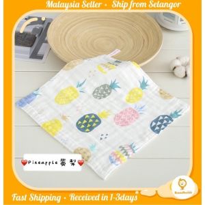 🇲🇾Kids/Baby Handkerchief 6 Layer Cotton Gauze/Thick & Soft Handkerchief/Muslin Cotton Sapu Tangan Lembut Tebal手帕