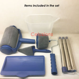 【6 Pcs Set】⭐Auto-Dispensing Paint Fill Roller Brush Set⭐ Painting Kit For Home Wall Ceiling Edge Corner Brushing Tool