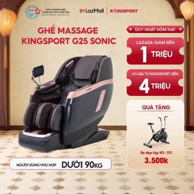 Miễn phí lắp đặt | Ghế massage Kingsport Deluxe G25 Sonic Công Nghệ Massage sóng âm KingSonic cùng với 20 Chương Trình Massage Tự Động