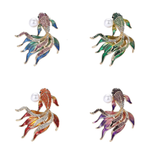 Multipurpose Fun Sophisticated Goldfish Brooch Elegant Designs Portable Fashion Accessory for Performers Daily Outfits