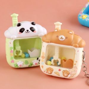 Cartoon Claw Machine Keychain Cartoon Decompression Toy Exquisite Key Chain Kawaii Surprise Girls Kids Gifts