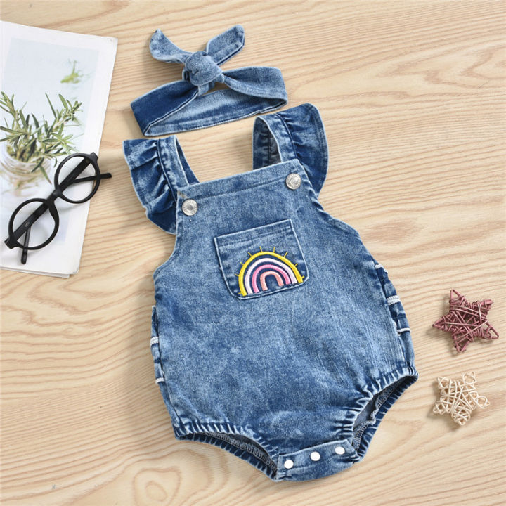 Newborn Baby Summer Clothes Toddler Infant Kids Girls Boys Rainbow