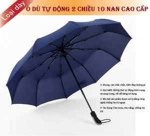 DÙ 2 CHIỀU TỰ XẾP CAO CẤP SIZE LỚN - Ô Dù Bấm Mở Tự Động Cách Nhiệt Xếp Gọn - Dù tự động 2 chiều chống tia UV
