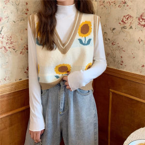 *พร้อมส่ง*เสื้อกั๊ก ดอกทันตะวัน น่ารักใส่สวยมาก(47066)