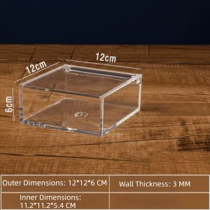 NOWNICE Square Cube Acrylic Box Stackable Design With Lids Clear Cube Box Display Case Transparent Case Display Box Jewelry Storage