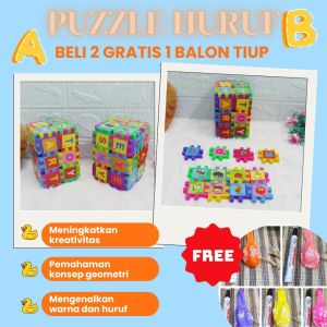 [BELI 2 GRATIS 1 BALON TIUP] PB-03 Mainan Kecerdasan Anak Balita PAUD TK Edukasi Edukatif Belajar Baca Puzzle Huruf Blok Besar