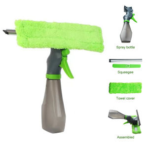 Seametal 3 trong 1 cửa sổ xe hơi thiết bị làm sạch dạng phun khô scraper Tính năng vòi phun chai gạt nước vải vi sợi Bộ miếng lót