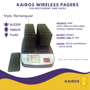 Wireless Restaurant & Cafe Order Pagers Rectangle Order buzzers 16 pagers in 1 callpad