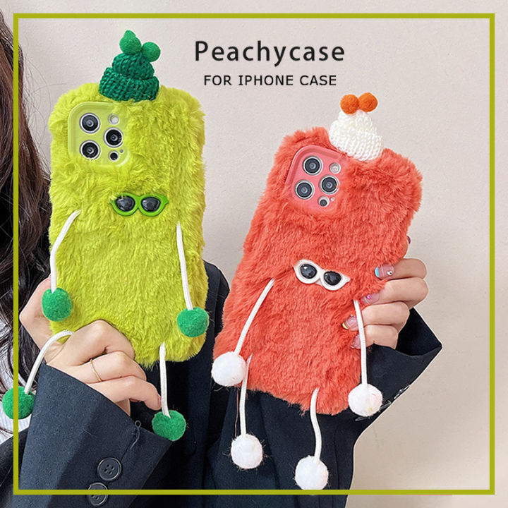 Funny Sunglasses Monster Fluffy Plush Phone Case Compatible for - Main Image