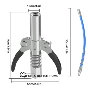 10000PSI หัวอัดจารบีแรงดันสูง กับ30cmสายยาง เครื่องอัดจารบี จารบี หัวอัดจารบี หัวอัดแบบล็อก หัวอัดจารบีชนิดแรงดัน สูง แบบยึดล็อค