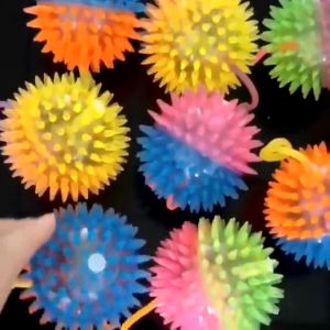 【Wholesale】Glowing Ball Kids Toy LED Light Up Flashing Elastic Ball Fun Toys Children Stress Interactive Toys Party Porp