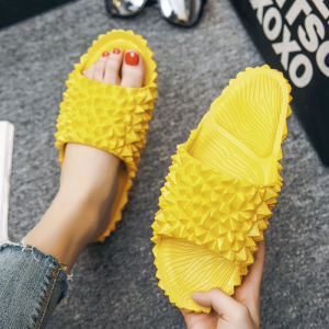 Funny Cute Creative Durian Shape Women Slippers Home Outdoor Beach Holiday Lazy Slides Ladies Sandals