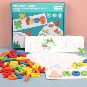 Wonderful Toys Kids Puzzle Toy Wooden Cardboard English Spelling Alphabet Game Early Education Exercise Thinking Game