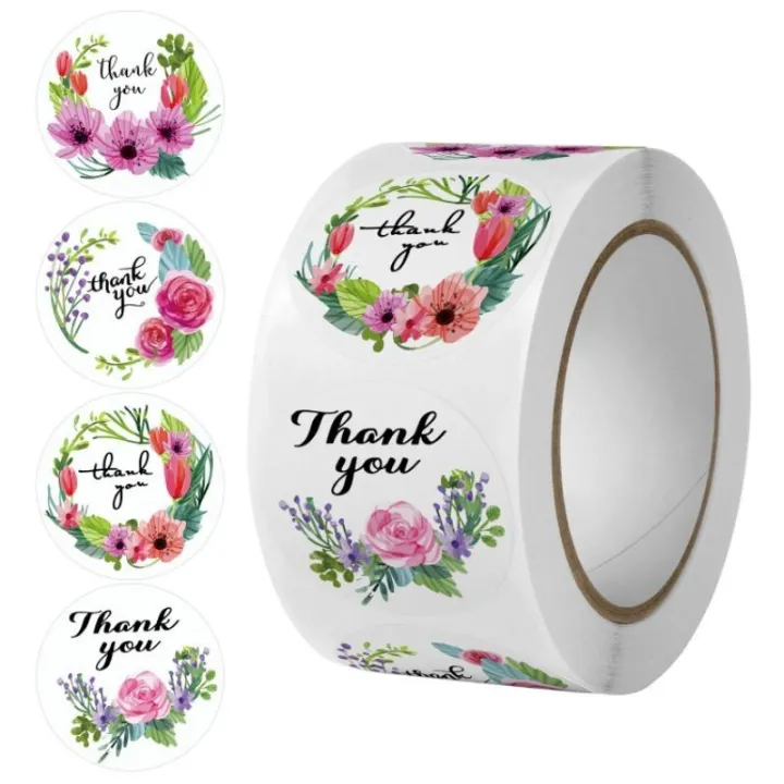C27 สติ๊กเกอร์ Thank You 500 ชิ้น/ม้วน สําหรับตกแต่งสแครบบุ้ค ...