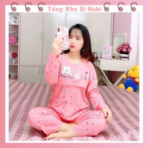 Bộ bầu - bộ sau sinh - cho con bú - chất liệu cotton ( gấu BEAR - QDTD )