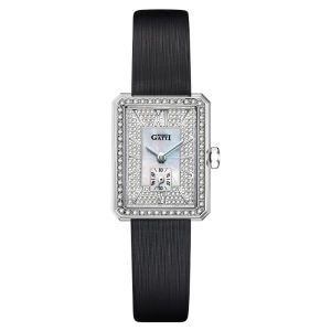 BONEST GATTI Womens Watch Dawn Diamond Collection Square Quartz Ladies Wristwatch 316L Stainless Steel Silk Strap Elegant Fashion Wrist Watch