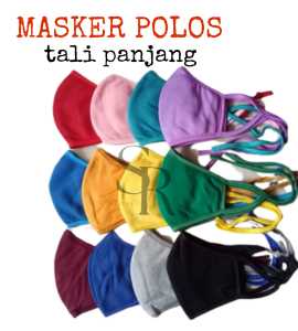 (6pcs) Masker Kain 3 Lapis Tali Panjang Warna/Masker Hijab Dewasa Bisa Dicuci Ulang