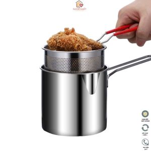 Nồi chiên sâu lòng Inox 304 tiết kiệm dầu ăn không bắn dầu Lưới lọc chống dính thân với môi trường