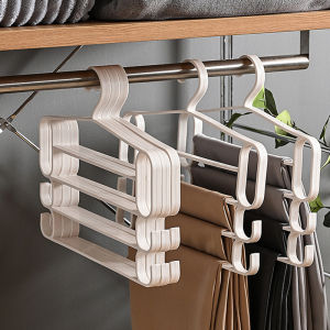 Slip Free 4 Layers Closet Pants Organizer Multi-functional Multi-layer Trouser Rack Portable Thickened And Sturdy Clothes Hanger Storage Clothes Drying Rack