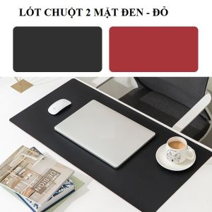 Lót Chuột Tấm Lót Chuột 2 Mặt Cỡ Lớn 90x45cm và 80x45cm Chất Liệu DA PU Cao Cấp Tặng Kèm Dây Buộc Da Cùng Màu