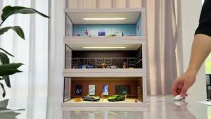 Diorama 1:64 Car Showroom Miniature Scene Display Model Transparent Parking Lot Dust Cover Storage es Display Case