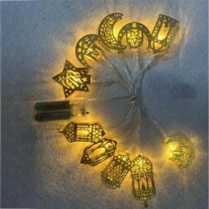 Ramadan Decorations Moon Star String Lights EID Mubarak Ramadan Kareem Decoration For Home Islamic Muslim