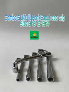Combo 5 cờ lê điếu lỗ HarkCaput cao cấp vặn sửa chữa máy móc xe cộ đồ dùng ( size 810121314 )