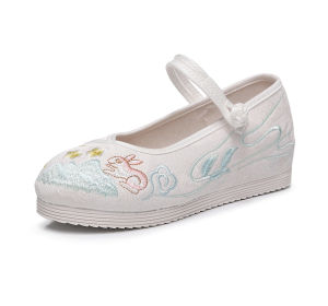 [Free Shipping] 508 Yuxi Ancient Style Summer Dance Shoes With Hidden Heel Elegant Traditional Chinese Embroidered Shoes For Students Ming Dynasty Style