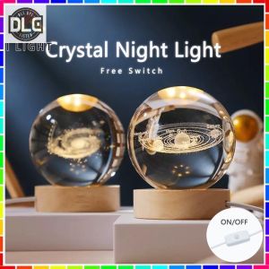 （Fast delivery）3D lamp crystal ball night lamp free switch table lights birthday gift home decor