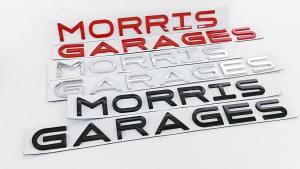 MORRIS GARAGES letter logo for MG front emblem Hood bonnet badge Car head sticker silver black red Auto decoration