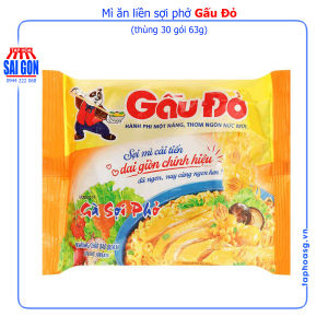 Thùng 30 Mì Gà Sợi Phở Gấu Đỏ 63g mang lại một hương vị độc đáo khó quên
