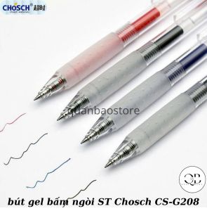 Bút gel bấm ngòi ST Chosch CS-G208. Thiết kế bằng nhựa trong suốt Muji style.