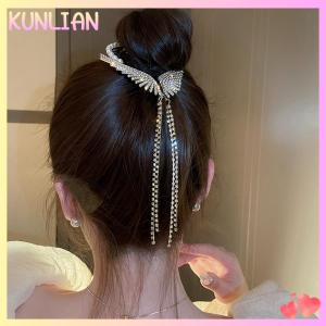 [KUNLIAN] 1 cái kẹp tóc khóa đuôi ngựa đính đá ngọc trai kẹp tóc Phụ kiện tóc thẻ tóc Hàn Quốc cho nữ