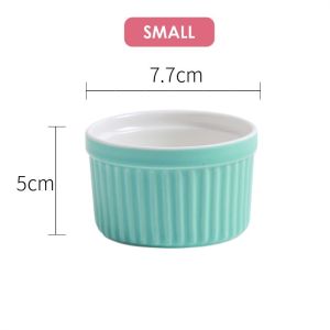 [ LL ] Ceramic Souffle Baking Bowl  Creative Home Baking Oven Tableware Baking Cup Steamed Cake Dessert Bowl