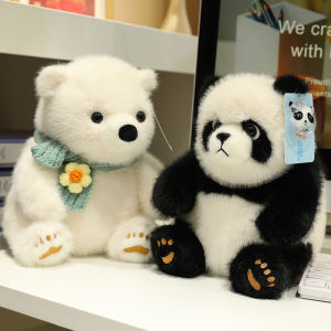 Realistic Lovely Giant Panda Polar Bear Plush Toy Simulated Precious Animal Kawaii Panda Doll Soft Pillow for Kids Birthday Gift